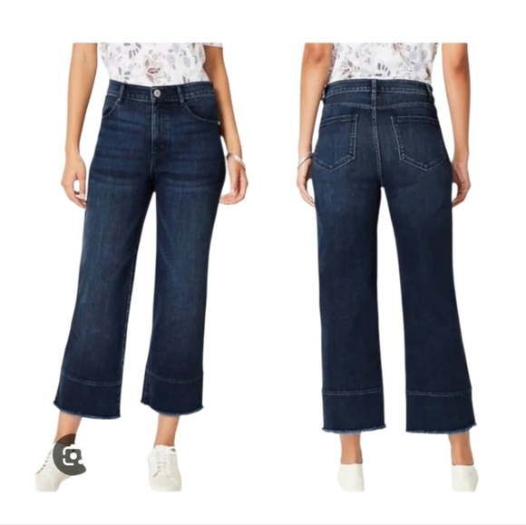 J. Jill Denim - J Jill Womens Dark Wash High Rise Full Leg Crops Denim Jeans Size 16 P